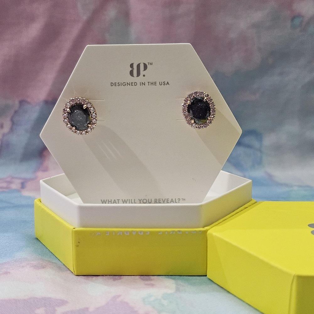 BP Bomb Party The 2424 Earrings RBP7050 Black Ice Crystal